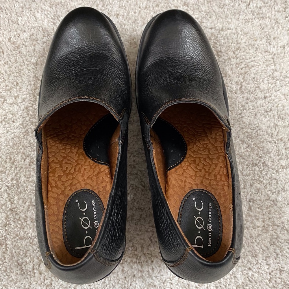 Born Concept b.o.c. Pebbled Leather Slip On Heel Shoes - Picture 10 of 11
